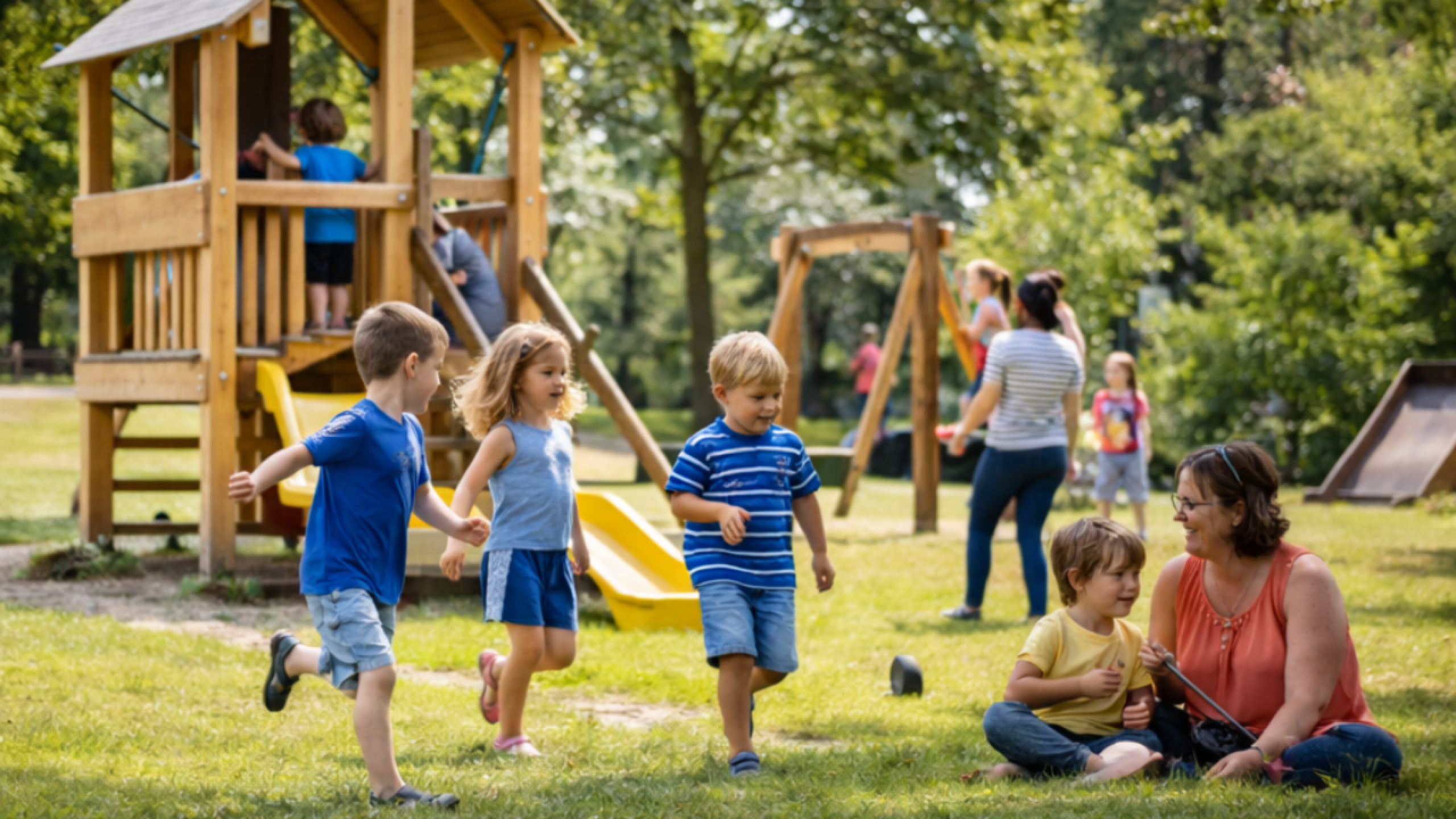 Samen spelen, klimmen en ontdekken in het stadspark